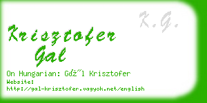 krisztofer gal business card